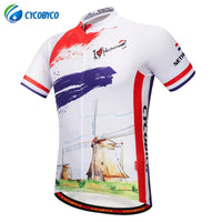 Cycobyco Men's Cycling Jersey Short Sleeve Reflective,Light,Breathable and Quick Drying USA,Italy,France,Brazil,Spain Style