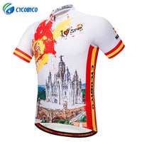 Cycobyco Men's Cycling Jersey Short Sleeve Reflective,Light,Breathable and Quick Drying USA,Italy,France,Brazil,Spain Style
