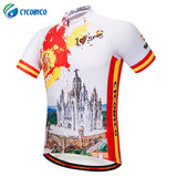Cycobyco Men's Cycling Jersey Short Sleeve Reflective,Light,Breathable and Quick Drying USA,Italy,France,Brazil,Spain Style