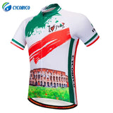 Cycobyco Men's Cycling Jersey Short Sleeve Reflective,Light,Breathable and Quick Drying USA,Italy,France,Brazil,Spain Style