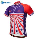 Cycobyco Men's Cycling Jersey Short Sleeve Reflective,Light,Breathable and Quick Drying USA,Italy,France,Brazil,Spain Style